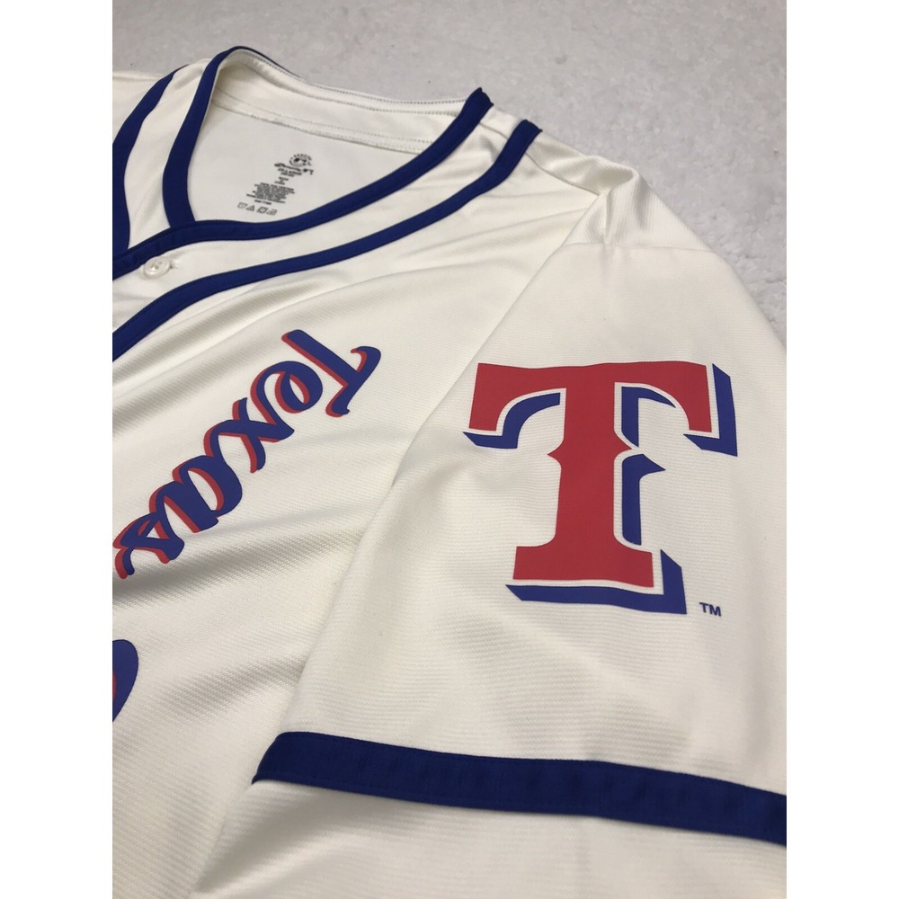 Texas Rangers Jersey Mens 2XL (50-52) White Buttons MLB Baseball Dynasty RARE - Picture 4 of 14